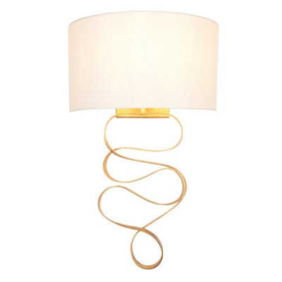 Luminosa Lighting Luminosa Sanremo Wall Lamp Gold Leaf & Ivory Cotton Fabric - image 1