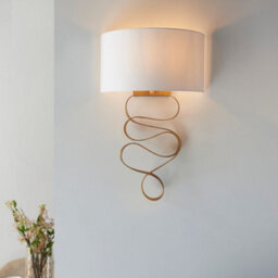 Luminosa Lighting Luminosa Sanremo Wall Lamp Gold Leaf & Ivory Cotton Fabric - thumbnail 2
