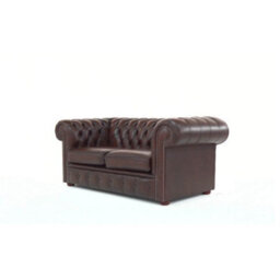 Chesterfield 2 Seater Antique Brown Real Leather Tufted Buttoned Sofa Settee In Classic Style - thumbnail 5
