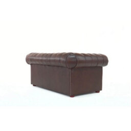 Chesterfield 2 Seater Antique Brown Real Leather Tufted Buttoned Sofa Settee In Classic Style - thumbnail 7