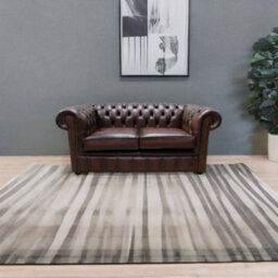 Chesterfield 2 Seater Antique Brown Real Leather Tufted Buttoned Sofa Settee In Classic Style - thumbnail 2
