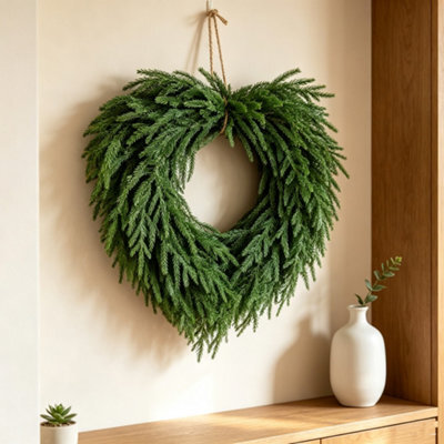 Amorly 20 In Christmas Norfolk Pine Wreaths,rustic Artificial Pine Wreath, Holiday Front Door Home Kitchen Cabinet Window - image 1