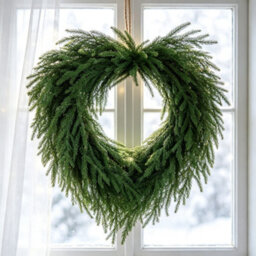 Amorly 20 In Christmas Norfolk Pine Wreaths,rustic Artificial Pine Wreath, Holiday Front Door Home Kitchen Cabinet Window - thumbnail 2