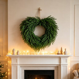 Amorly 20 In Christmas Norfolk Pine Wreaths,rustic Artificial Pine Wreath, Holiday Front Door Home Kitchen Cabinet Window - thumbnail 7