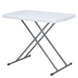 Floordirekt Folding Garden Table Nara Height Adjustable Lightweight Weatherproof Portable Camping Balcony Table White 75.5 X 49 Cm - thumbnail 1