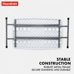 Floordirekt Folding Garden Table Nara Height Adjustable Lightweight Weatherproof Portable Camping Balcony Table White 75.5 X 49 Cm - thumbnail 5