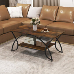 Contemporary Center Table 2 Tier Rectangular Accent Table - thumbnail 1