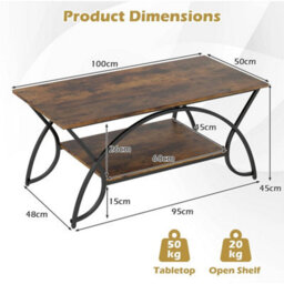 Contemporary Center Table 2 Tier Rectangular Accent Table - thumbnail 2