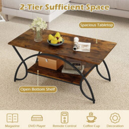 Contemporary Center Table 2 Tier Rectangular Accent Table - thumbnail 5
