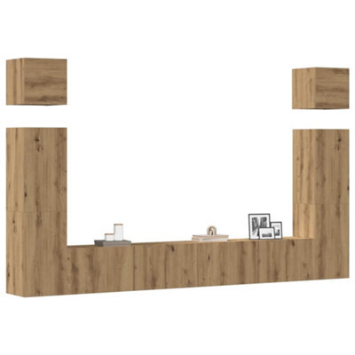 Berkfield 6 Piece Tv Cabinet Set Wall-Mounted Artisan Oak Engineered Wood - image 1