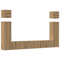 Berkfield 6 Piece Tv Cabinet Set Wall-Mounted Artisan Oak Engineered Wood - thumbnail 2