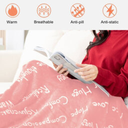 Ehc Luxuriously Soft & Fluffy Sherpa Reversible Microfiber Blanket For Single Bed Armchair Couch, Peach 127 X 152 Cm - thumbnail 3