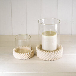 Sandy Textured Hurricane Glass Candle Holder - thumbnail 2