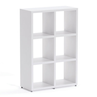 RB UK Boon 6 Cube Shelving Unit Eco-Friendly Bookcase Freestanding Heavy Duty White, Made In Austria (H)1120mm (W)740mm (D)330mm