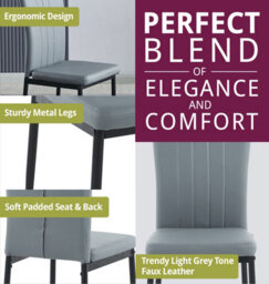 Hallowood Furniture Cullompton Small Black Round Dining Table 90Cm With 2 Light Grey Faux Leather Chairs - thumbnail 5