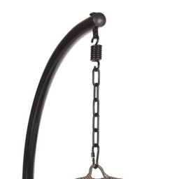 Beliani Hanging Chair With Stand Pineto Pe Rattan Grey - thumbnail 8