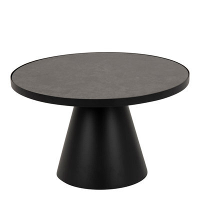 Furniture To Go Soli Round Ceramic Coffee Table In Black 65.7X40Cm - image 1