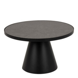 Furniture To Go Soli Round Ceramic Coffee Table In Black 65.7X40Cm - thumbnail 1