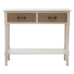 Orsina Console Table For Hallway, Pine Wood Hallway Table For Home Décor, Wood Table With 2 Drawers For Office