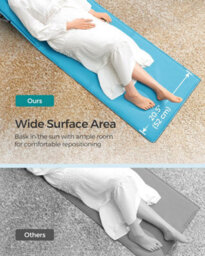 Songmics Set Of 2 Beach Sunloungers, Deck Chairs Mats, Reclining Backrest, Lightweight Portable, For Camping Garden Pool, Sky Blue - thumbnail 3