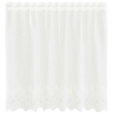 Berkfield Modern Curtains With Curtains Floral White 150 X 120 Cm Polyester - image 1
