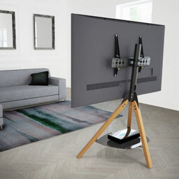 "Avf Hoxton Tv Stand For Tvs Up To 70"" (40Kg) - Light Wood Tripod Legs, Adjustable Height & Tilt, Glass Shelf, Cable Management" - thumbnail 8