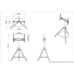 "Avf Hoxton Tv Stand For Tvs Up To 70"" (40Kg) - Light Wood Tripod Legs, Adjustable Height & Tilt, Glass Shelf, Cable Management" - thumbnail 2