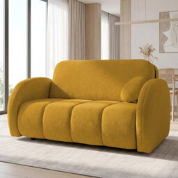Viva Comfy Iii Upholstered Sofa Bed With Bedding Storage For Living Room Chipboard Metal Legs 152X103X85Cm Mustard - thumbnail 1