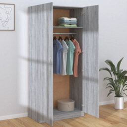 Berkfield Wardrobe Grey Sonoma 90X50X200 Cm Engineered Wood - thumbnail 6
