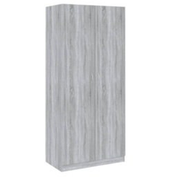 Berkfield Wardrobe Grey Sonoma 90X50X200 Cm Engineered Wood - thumbnail 2