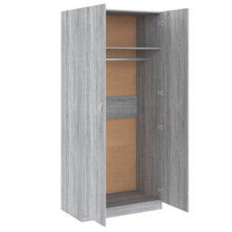 Berkfield Wardrobe Grey Sonoma 90X50X200 Cm Engineered Wood - thumbnail 5