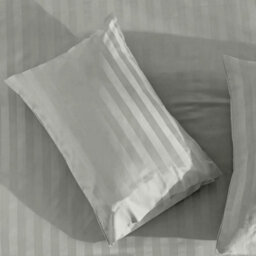 Ameha Silver Striped Microfibre Bedding Set Super King, Reversible & Breathable Duvet Cover, Fitted Sheet & Pillowcases - thumbnail 5