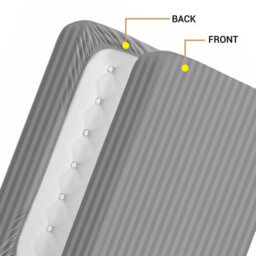 Ameha Silver Striped Microfibre Bedding Set Super King, Reversible & Breathable Duvet Cover, Fitted Sheet & Pillowcases - thumbnail 4