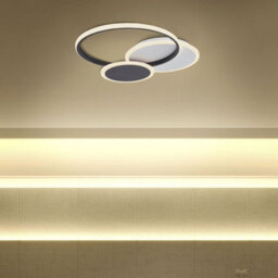 Beliani Luxo Ceiling Lamp White Round Aluminium With Acrylic Diffuser And Integrated Led, 53Cm - thumbnail 1