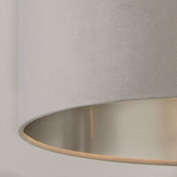 Lighting Collection Grande Light Grey Velvet Shade - thumbnail 4