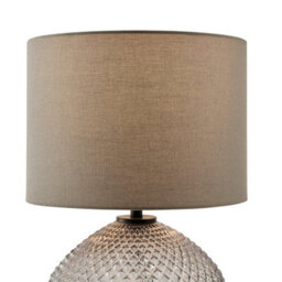 Furniturebox Uk Abigail Smoky Grey Glass Table Lamp - thumbnail 6