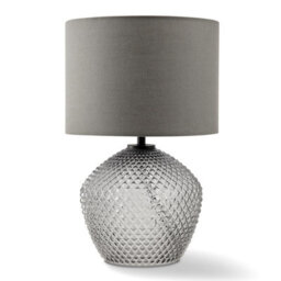Furniturebox Uk Abigail Smoky Grey Glass Table Lamp - thumbnail 4