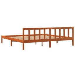 Berkfield Bed Frame Without Mattress Wax Brown 180X200 Cm Super King Solid Wood Pine - thumbnail 6
