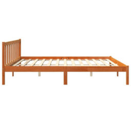 Berkfield Bed Frame Without Mattress Wax Brown 180X200 Cm Super King Solid Wood Pine - thumbnail 5