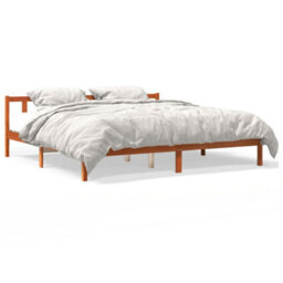Berkfield Bed Frame Without Mattress Wax Brown 180X200 Cm Super King Solid Wood Pine - thumbnail 2