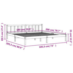 Berkfield Bed Frame Without Mattress Wax Brown 180X200 Cm Super King Solid Wood Pine - thumbnail 9