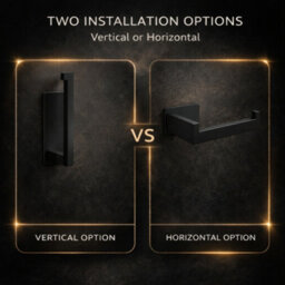 Billtix Black Toilet Roll Holder Wall Mounted, Self Adhesive Toilet Paper Holder, Stainless Steel Stick On Tissue Holder - thumbnail 4