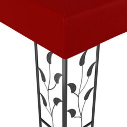 Berkfield Gazebo With Led String Lights 3X3 M Wine Red - thumbnail 5