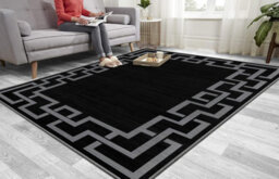 Ameha Luxury Large Area Printed Nico Black Rugs Non Slip Traditional Greek Key 160X230 Cm Living Room Indoor/outdoor Carpets - thumbnail 5