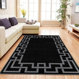 Ameha Luxury Large Area Printed Nico Black Rugs Non Slip Traditional Greek Key 160X230 Cm Living Room Indoor/outdoor Carpets - thumbnail 6