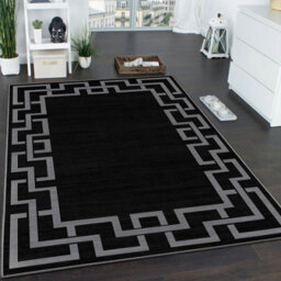 Ameha Luxury Large Area Printed Nico Black Rugs Non Slip Traditional Greek Key 160X230 Cm Living Room Indoor/outdoor Carpets - thumbnail 7