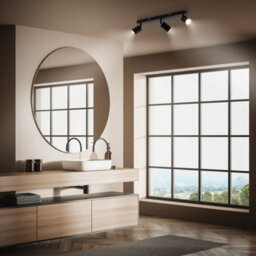 Briloner Black Metal 3 Light Gu10 Ceiling Spotlight Adjustable Ip44 Max 9W 47.5Cm - thumbnail 6
