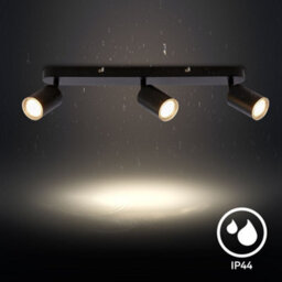 Briloner Black Metal 3 Light Gu10 Ceiling Spotlight Adjustable Ip44 Max 9W 47.5Cm - thumbnail 4