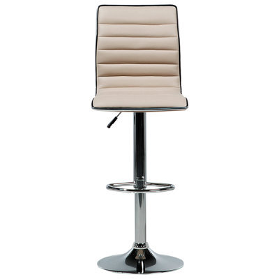 Beliani Beige Faux Leather Bar Chairs Set Of 2 - Counter Height, Swivel, Adjustable - image 1