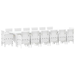 Berkfield Garden Dining Set 15 Pcs White Polt Rattan - thumbnail 5